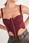Let's Go Bustier Crop Top Maroon