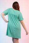 "Born For One Thing" Teal T-Shirt Dress - XL+
