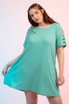 "Born For One Thing" Teal T-Shirt Dress - XL+