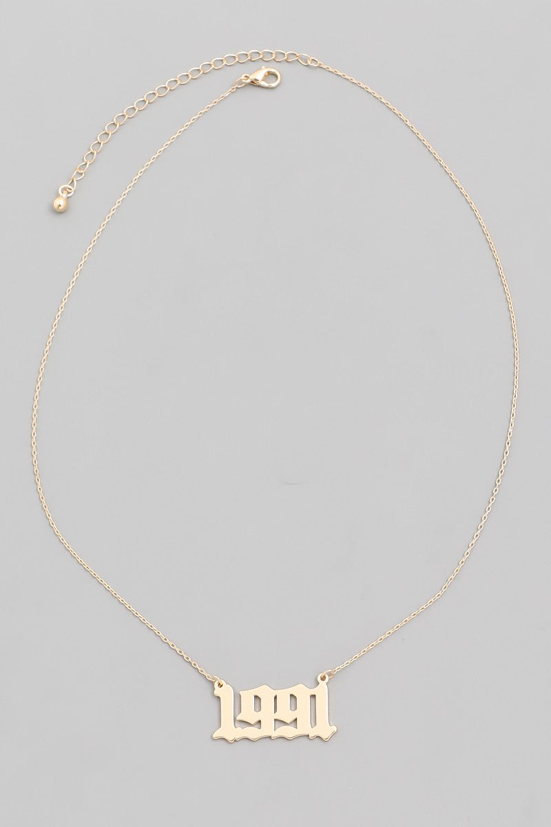 "The Birth Year" Gold Plated Necklace