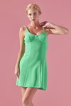 "A Clear Message" Flare Mini Dress - Green