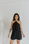 "Building Potential" Black Ruffle Mini Dress
