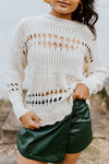 Sweet Jane Crochet Sweater - Cream