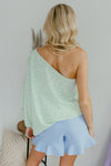 "Just Flaunt It" Printed One-Shoulder Top - Mint
