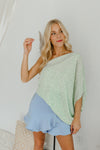 "Just Flaunt It" Printed One-Shoulder Top - Mint