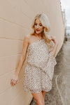 "Sweet Spot" Cream Printed One-Shoulder Dress