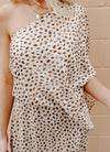 "Sweet Spot" Cream Printed One-Shoulder Dress