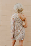 "Sweet Spot" Cream Printed One-Shoulder Dress