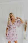 "Forever’s Not Enough" Floral Ruffle Cut-Out Dress - Lt. Pink