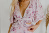 "Forever’s Not Enough" Floral Ruffle Cut-Out Dress - Lt. Pink