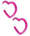 Glitter Heart Hoop Earrings