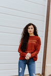"Sweet Jane" Crochet Sweater - Rust