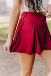 "Blaze A Trail" Athletic Tennis Skort - Burgundy