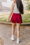 "Blaze A Trail" Athletic Tennis Skort - Burgundy