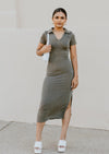 "Holding Onto The Night" Knit Midi Dress - Slate
