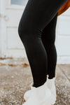 "All This Love" Black Ribbed Leggings