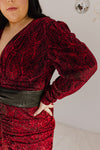 "Share Your Gift" Burgundy Shimmer Mini Dress - XL+