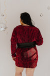 "Share Your Gift" Burgundy Shimmer Mini Dress - XL+