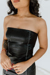"Boldness My Friend" Faux Leather Mini Dress - Black