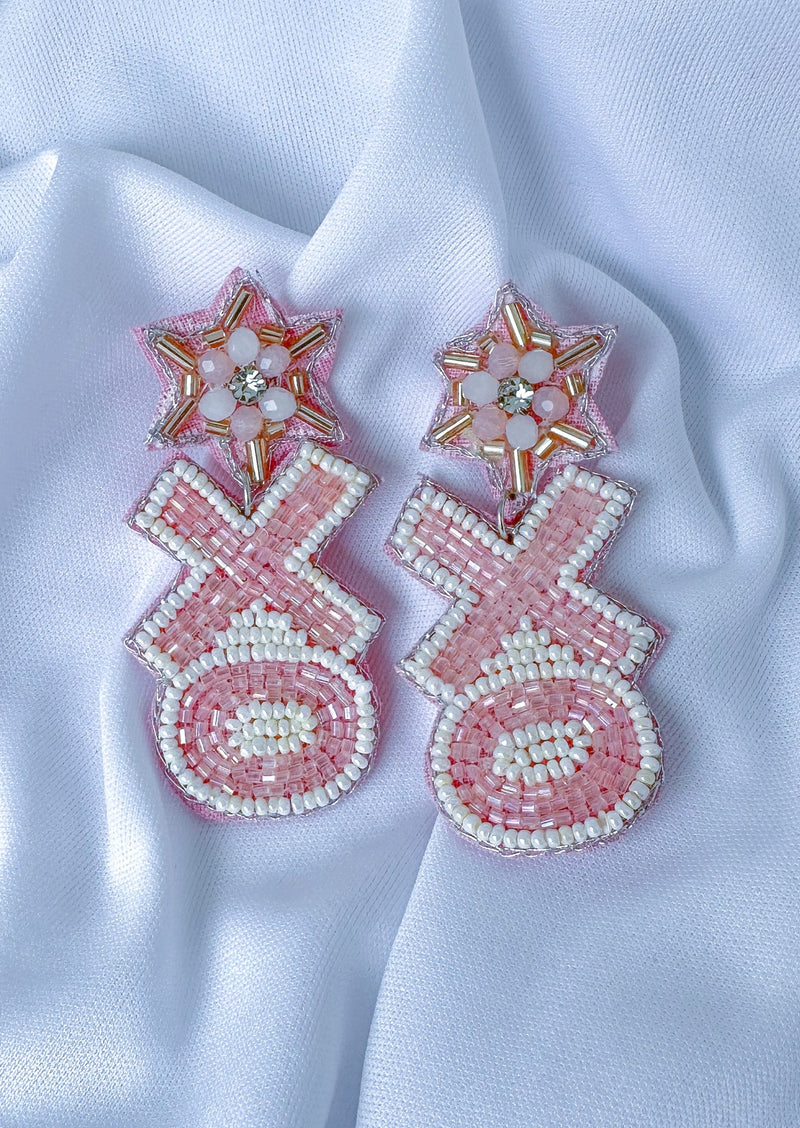 Beaded XO Statement Earrings