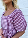 "A Sweet Emotion" Checkered Dress - Purple (S-3X)