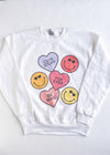 "Be Mine" White Graphic Sweatshirt
