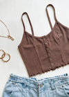 "Basic Necessity" Ribbed Crop Tank - Mocha (S-3XL)