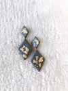 Double Rhombus Clay Statement Earrings - 2 Colors