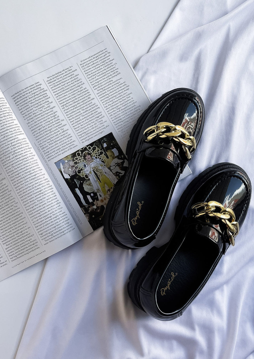 "Sleek Stride" Platform Loafers - Black