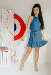 "Devoted Dreamer" Denim Halter Dress
