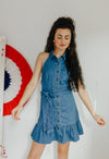 "Devoted Dreamer" Denim Halter Dress