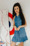 "Devoted Dreamer" Denim Halter Dress