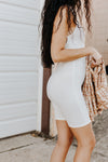 "Fits Like A Glove" Crossback Bodycon Romper - White