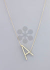 Metal Initial Pendant Necklace - 2 Colors