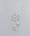 Metal Initial Pendant Necklace - 2 Colors
