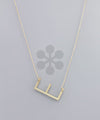 Metal Initial Pendant Necklace - 2 Colors
