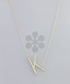 Metal Initial Pendant Necklace - 2 Colors
