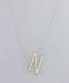 Metal Initial Pendant Necklace - 2 Colors