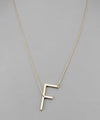 Metal Initial Pendant Necklace - 2 Colors