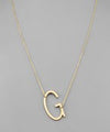 Metal Initial Pendant Necklace - 2 Colors