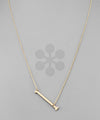 Metal Initial Pendant Necklace - 2 Colors