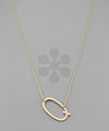 Metal Initial Pendant Necklace - 2 Colors