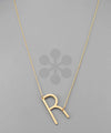 Metal Initial Pendant Necklace - 2 Colors