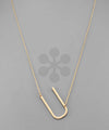 Metal Initial Pendant Necklace - 2 Colors
