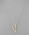 Metal Initial Pendant Necklace - 2 Colors