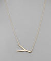 Metal Initial Pendant Necklace - 2 Colors