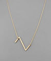 Metal Initial Pendant Necklace - 2 Colors