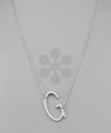 Metal Initial Pendant Necklace - 2 Colors