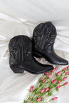 "Watermelon Crawl" Ankle Cowgirl Boots - Black