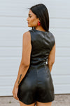"Obsessed" Black Leather Biker Vest